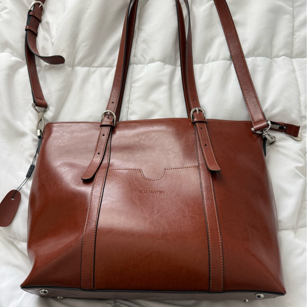 BOSTANTEN women's leather laptop tote bag